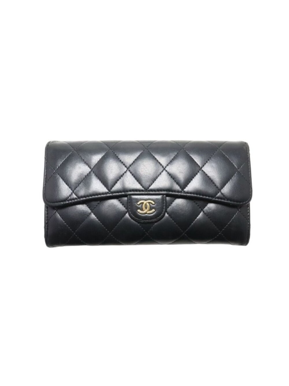 Chanel Quilted GD Leather Bifold Wallet
